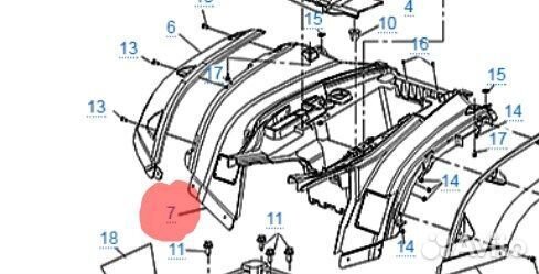 Облицовка задняя (желтый) для CF moto X5 / X6