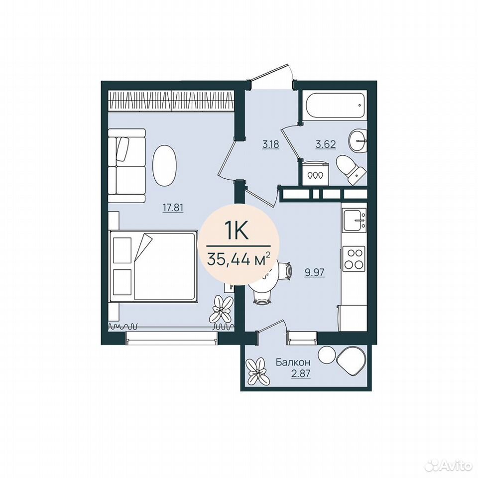 1-к. квартира, 35,4 м², 4/12 эт., Херсон