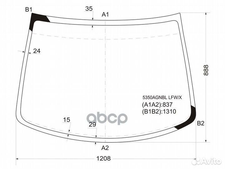 Стекло лобовое SMART Fortwo 98-07 5350agnbl LFW/X