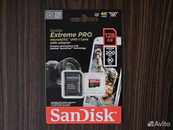 Карты памяти Sandisk Extreme Pro microsdxc 128Gb