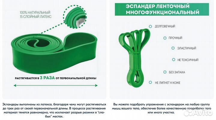 Резинка для фитнеса эспандер ленточный