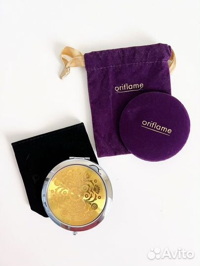 Зеркало карманное в бархатном мешочке