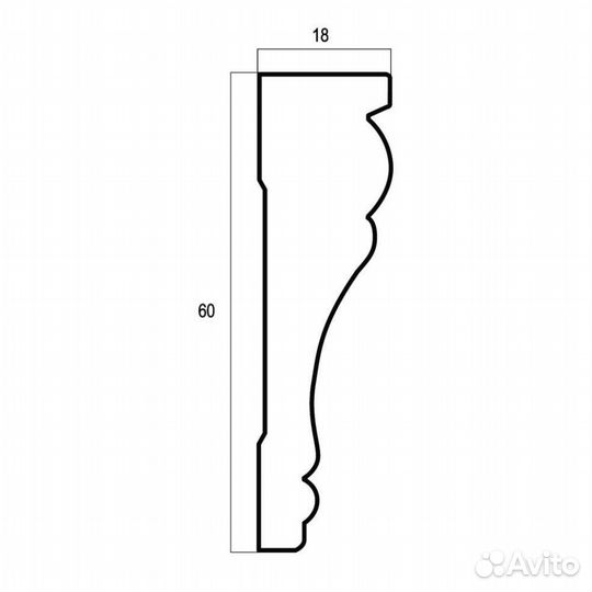 Плинтус Cosca потолочный 60 патина T1060/IVG2