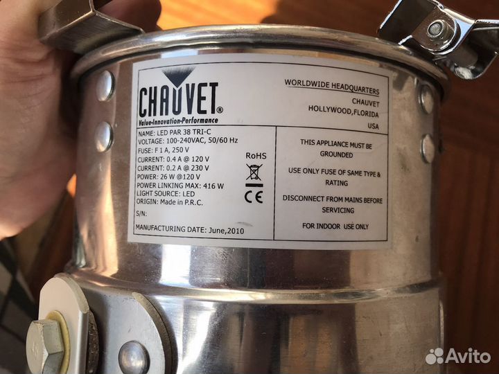 Прожектор светодиодный Chauvet LED PAR 38 TRI-C