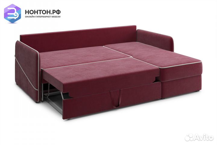 Диван угловой дельфин Энерджи бордовый