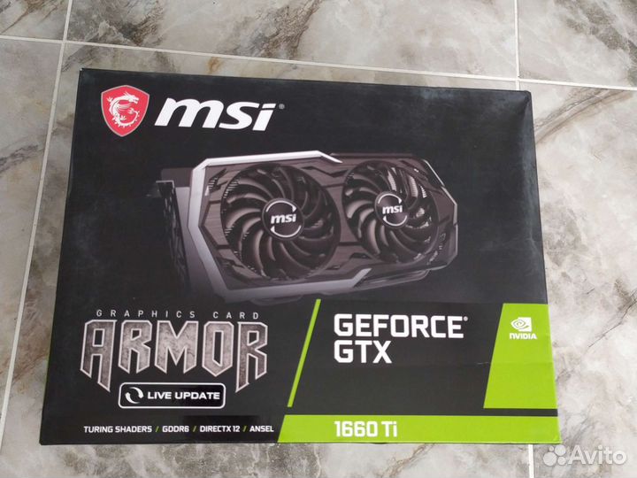 Видеокарта MSI 1660 Ti 6Gb на гарантии днс