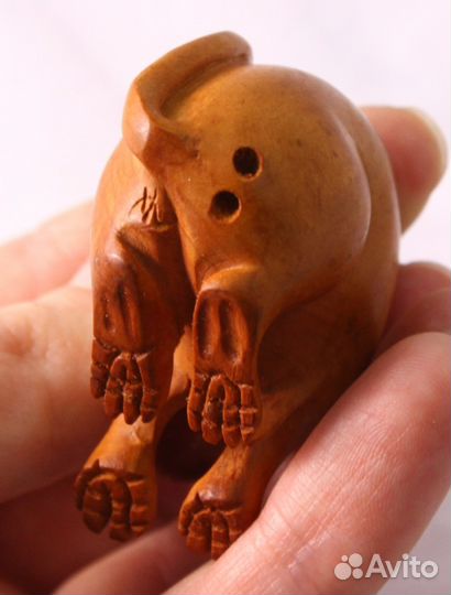 Статуэтка Мышь - Нэцкэ из Дерева Самшит ru*225