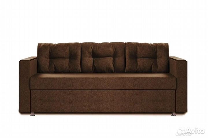 Диван-еврокнижка Атлант-2 рогожка коричневая в мск