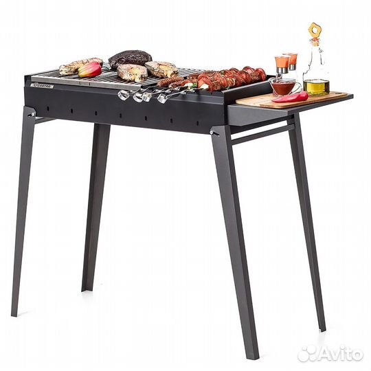 Складной мангал с шириной 75 см и полкой