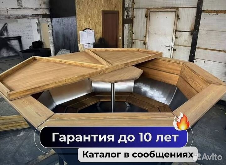 Банный чан с джакузи на дровах