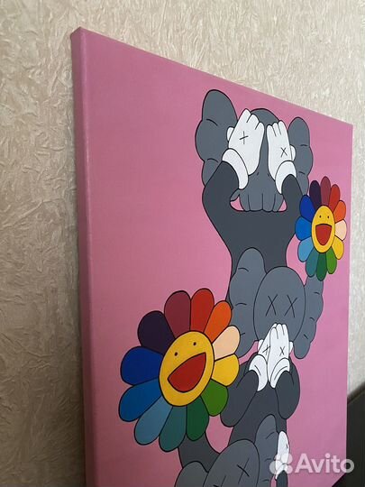 Kaws Картина акрилом на холсте