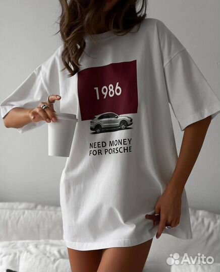 Белая футболка оверсайз