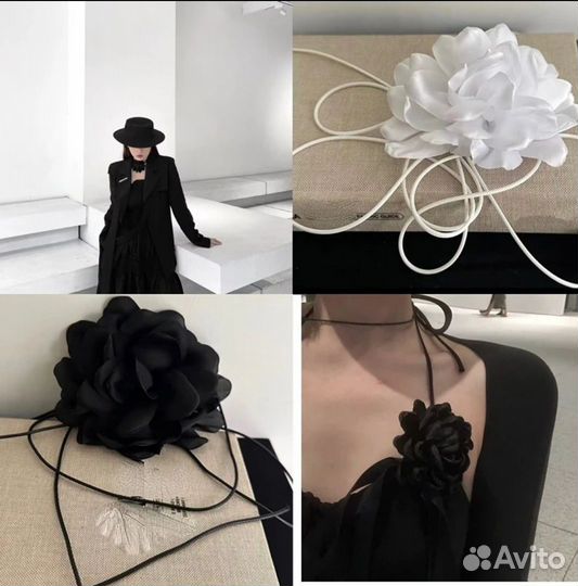 Цветок на шею чокер колье повязка