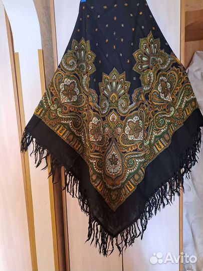 Платок шаль Павловский Посад новый времён СССР