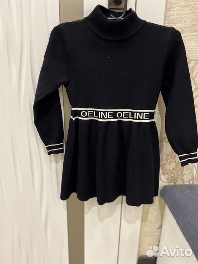 Платье для девочки черное теплое 110 Турция