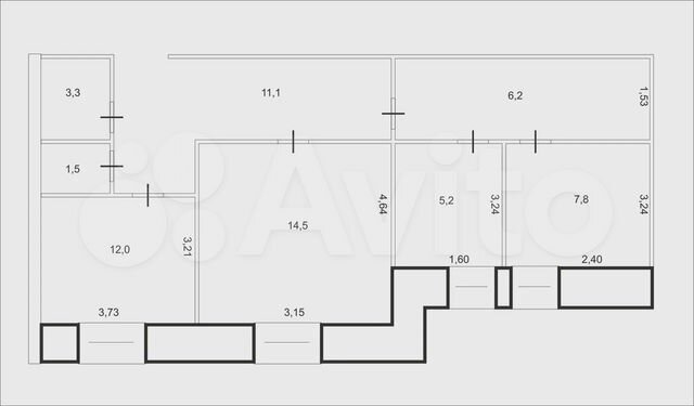 Свободного назначения, 7.8 м²