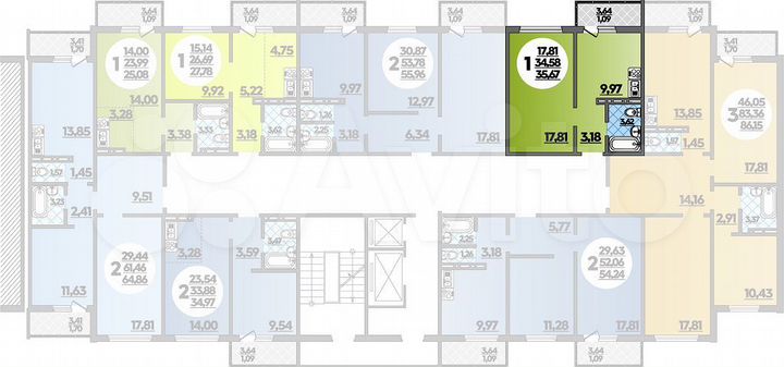 1-к. квартира, 35,7 м², 13/18 эт.