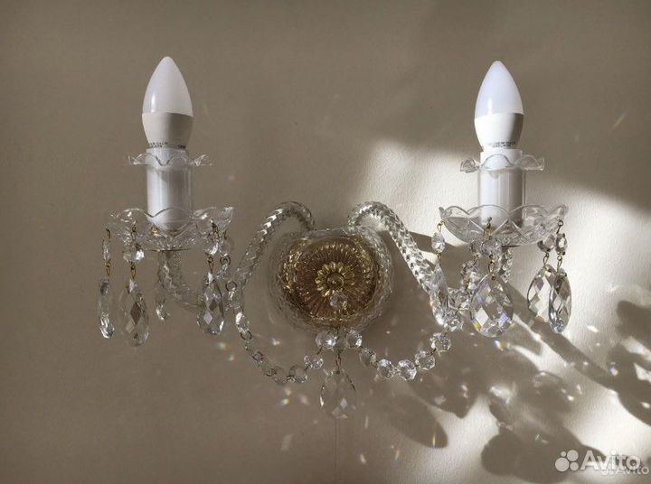 Хрустальные бра 2 шт,Богемия,оригинал