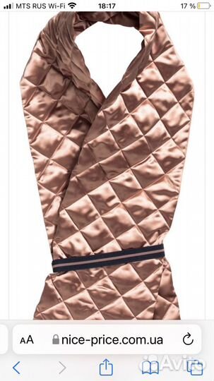 Стеганый шарф H&M цвет пыльная роза