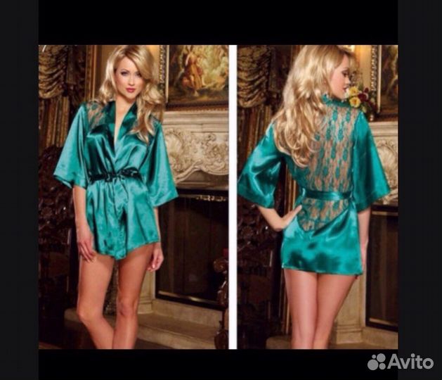 Халат женский шелковый халат кимоно