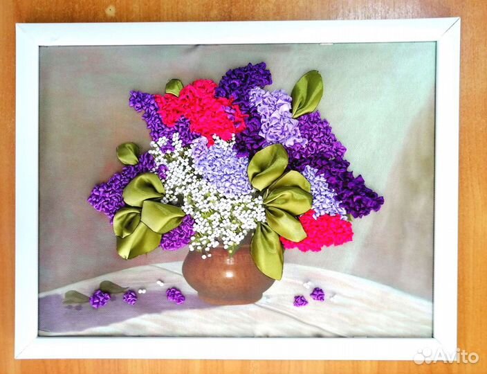 Картина лентами и бисером
