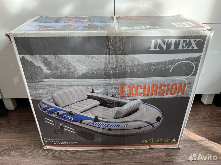Лодка intex Excursion-3-SET, трехместная