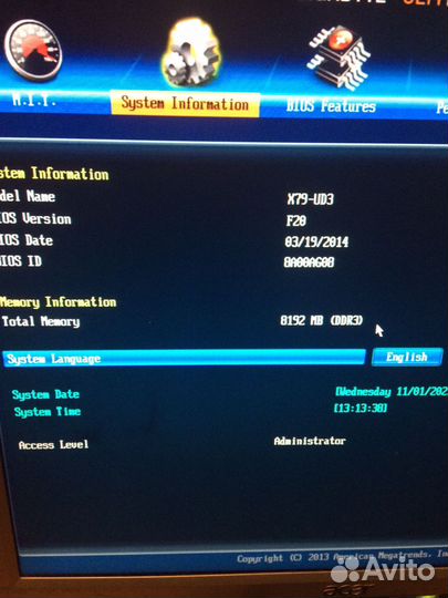 Gigabyte GA-X79 UD3 + Intel Xeon e5-2609 + 4x2Gb