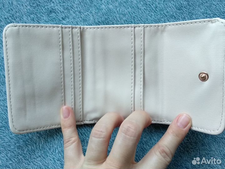 Новый кошелёк женский белый эко пу 7,5х9,5 клапан