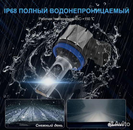 Светодиодные лампы H11 H9 H8