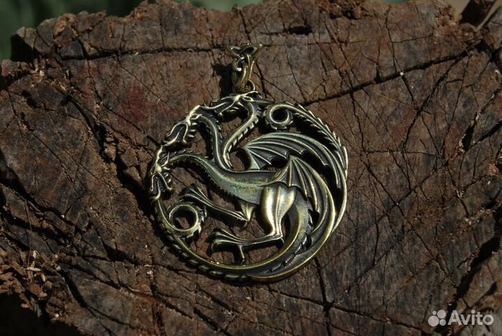 Кулон Игра престолов бронза Дом дракона