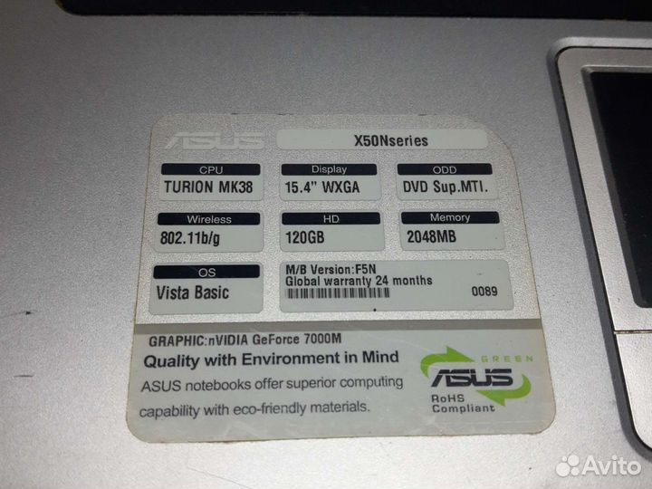 Ноутбук asus на запчасти