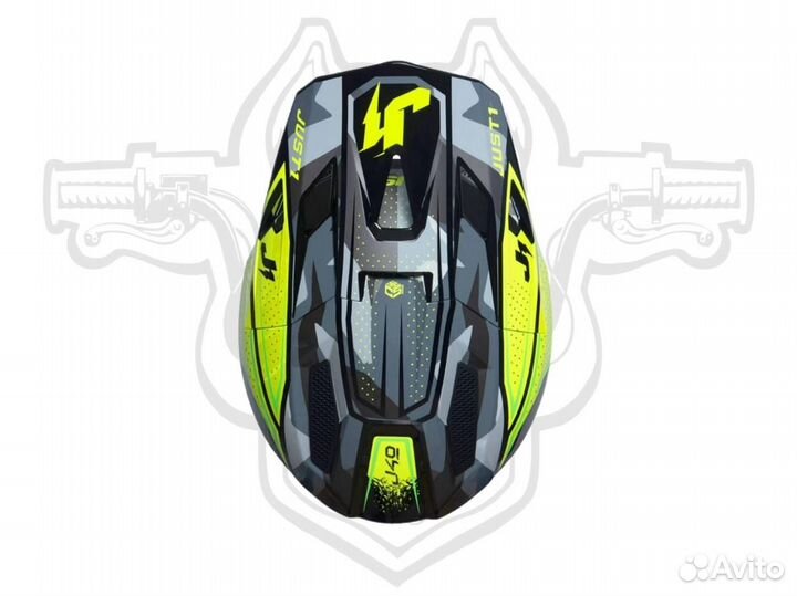 Шлем кроссовый just1 J40 shooter зеленый глянцевый