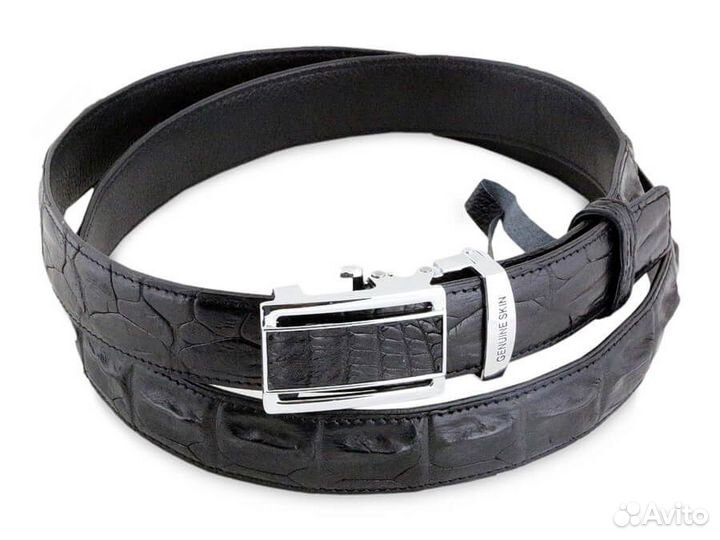 Ремень из кожи со спины крокодила шириной 3 см