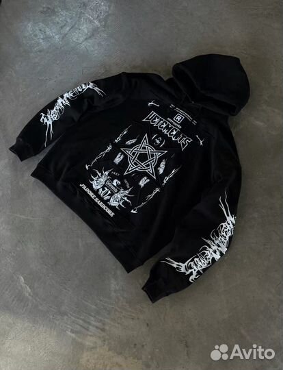 Худи vetements hardcore patch Black logo