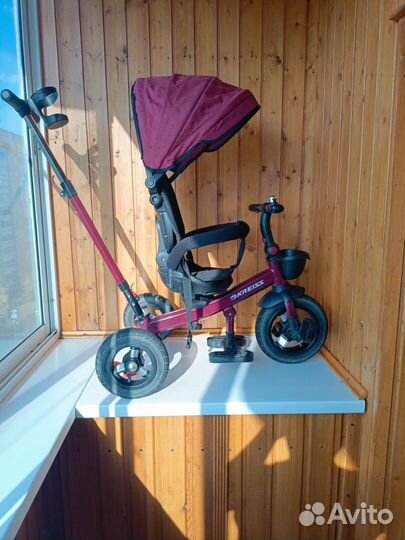 Велосипед трехколесный с ручкой детский Kreiss