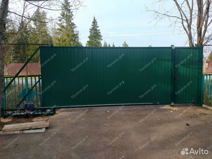 Откатные ворота профлист