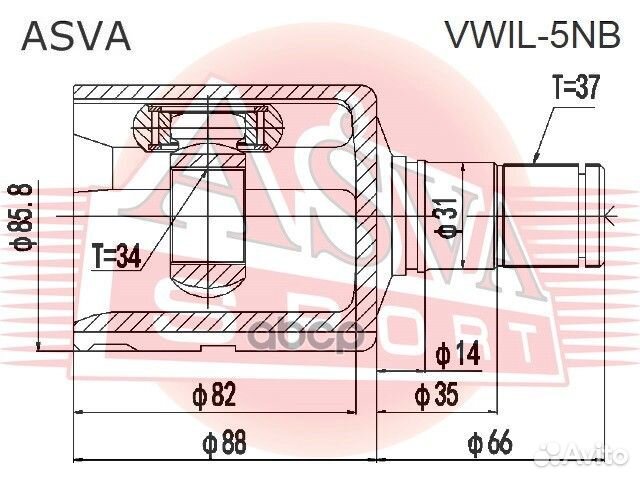 2 vwil-5NB Шрус внутренний 34x34,5x37 vwil-5NB