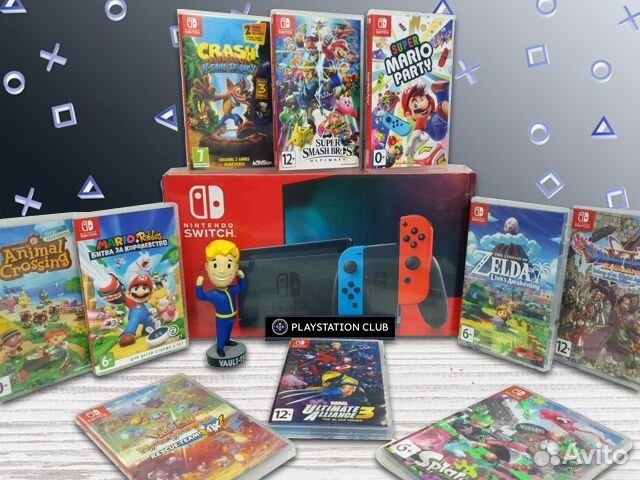 Nintendo Switch V2 на гарантии + игры + 5 подарков