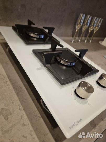 Газовая варочная панель 2 конфорки, стол кухонный