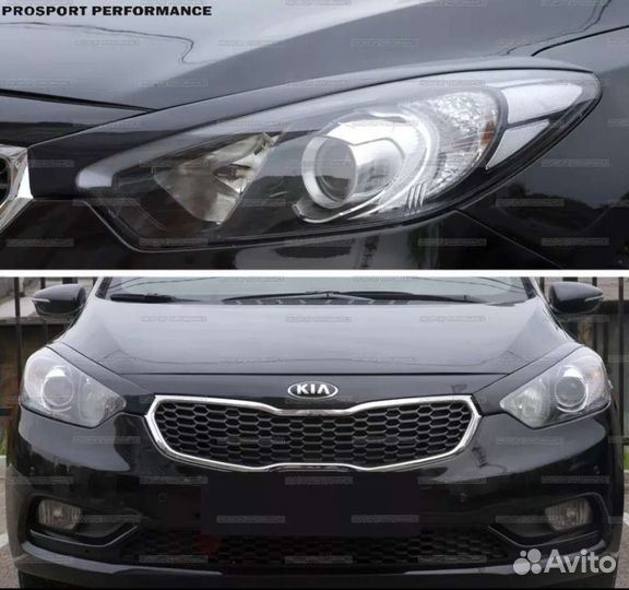 Комплект ресничек на фары Киа Церато 3 поколения