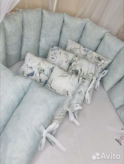 Бортики в детскую кроватку « эвкалипт»