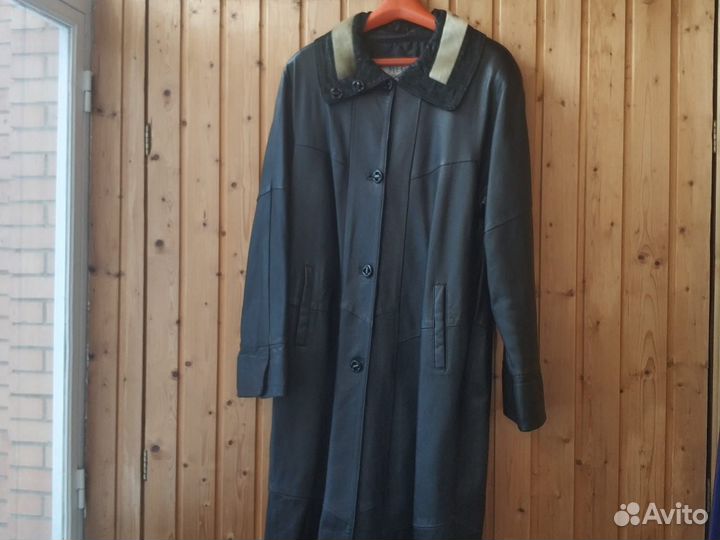 Кожаное женское пальто 48 50