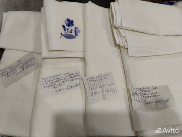 Скатерти белые льняные