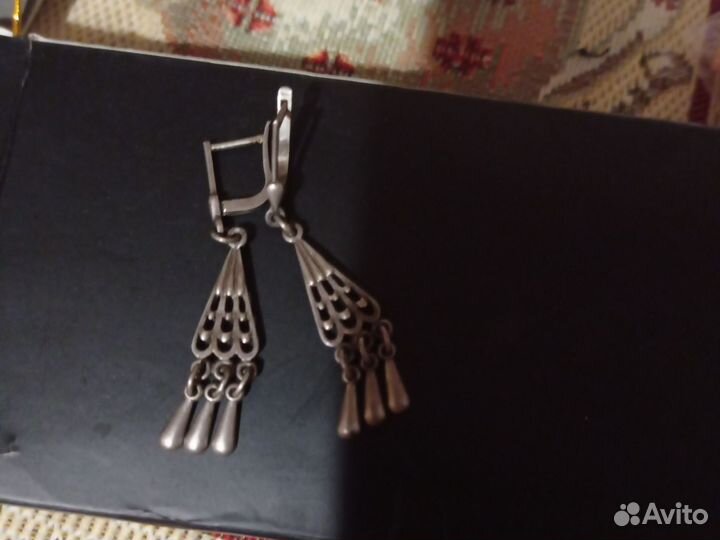 Винтажные серебряные серьги