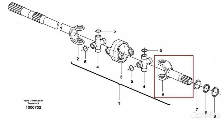144463A1 Полуось на экскаватор погрузчик