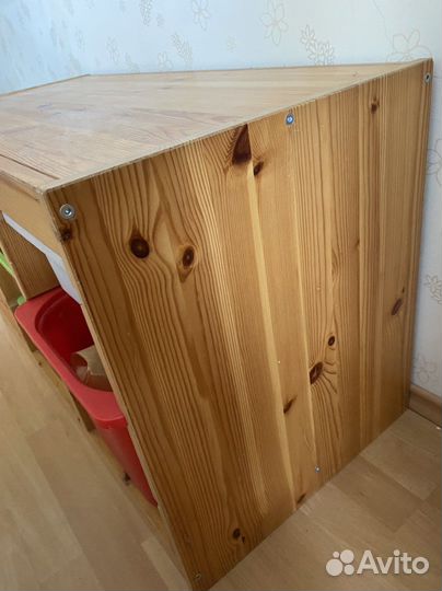 Тумба деревянная с пластиковыми ящиками IKEA