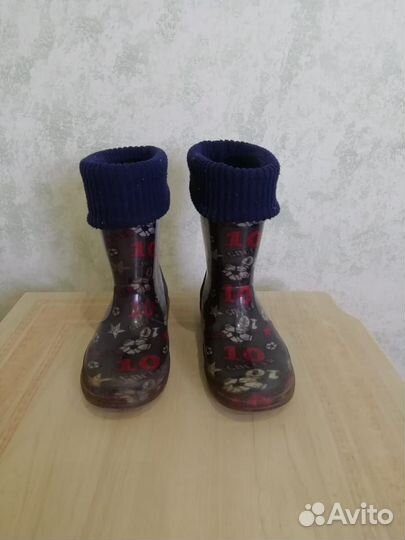 Резиновые сапоги детские утеплённые размер 27