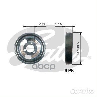 Демпфер коленвала tvd1117 Gates