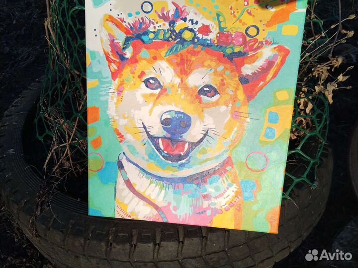 Картина с красивым песиком