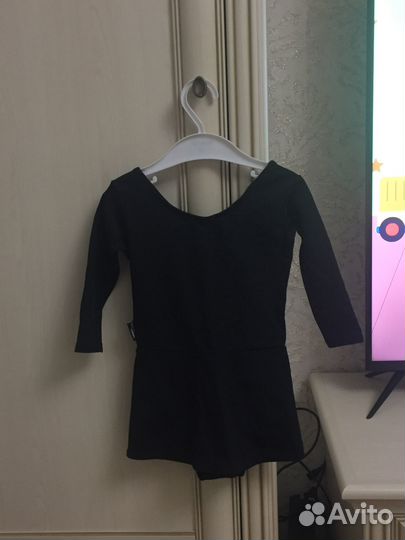 Гимнастический купальник черный детский